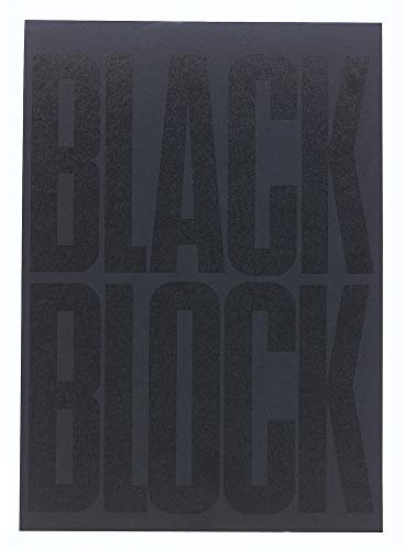 Exacompta 5700E Schreibblock Black Block mit 70 Blatt hochwertiges gelbes Papier von Clairefontaine, kariert, DIN A4 Collageblock Schulblock Papierblock
