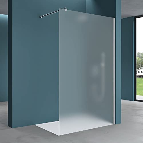 Mai & Mai 100x200cm Paroi de douche à l’italienne pare douche opaque satiné verre de sécurité trempé de 10mm revêtement nano easy clean BRAM1 Bremen2VS