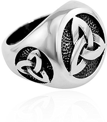 Autiga Freimaurer Ring Herren Edelstahl Keltischer Knoten Masonic Siegelring Silber 70 - Ø 22,20 mm