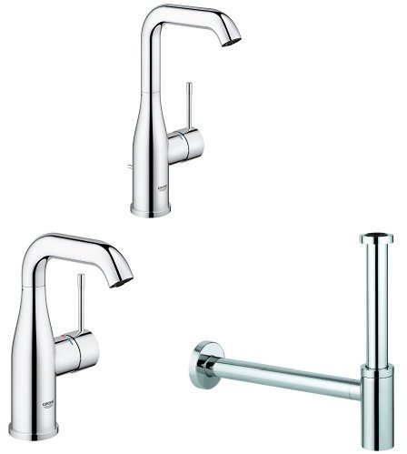 Grohe Essence Einhand-Waschtischbatterie (Zugstange, L-Size, inkl. Waschtischarmatur und Geruchverschluss)