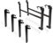 Set mit 4 Bettbeinen für Bettkasten, Lattenrost für obere Betthälfte und 2 klappbare Beine für Lattenrost für untere Betthälfte - Bett 80 cm, mit Lattenrostrohr 40 x 30 - Cuens