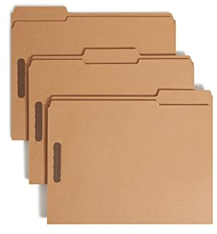 Smead Aktenordner mit 2 Verschlüssen, verstärkte 1/3-Schnitt-Reiter, Briefgröße, Kraftpapier, 50 Stück pro Box (14837)