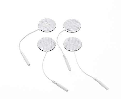 Promed Gewebe-Elektrode ø 32 mm, 4 Stück, selbstklebende Tens Elektroden mit 2mm-Stecker-Anschluss für TENS/EMS Geräte, wiederverwendbar