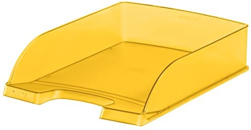 Leitz Briefkorb Standard A4, Briefablage in Premium-Qualität, Stapelbares Ablagefach als Schreibtisch-Organizer, Kombinierbar mit Plus-Serie, Gelb Frost, 52270010