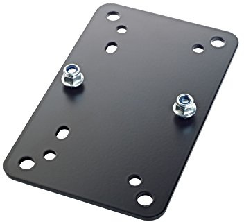 K&M Konig & Meyer 24354.000.55 Speaker Wall Mount | VESA Universal Stand Horizontal Adapter | Steel Panel / Plate | Attach to Wall/Ceiling Bracket | 2 M6 Safety Bolts Included | German Made | Black