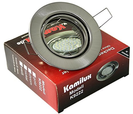 Kamilux Einbaustrahler/Einbauleuchte Deckenspot Tom in Edelstahl-gebürstet, 230V & GU10 Fassung, ohne Leuchtmittel, Downlights