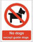Seco No Dogs Except Guide Dogs Sign, 150mm x 200mm - Self Adhesive Vinyl