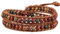 KELITCH Bracelet En Agate Œil De Tigre Perlé 2 Enveloppes En Cuir Breloques Turquoises Bracelet