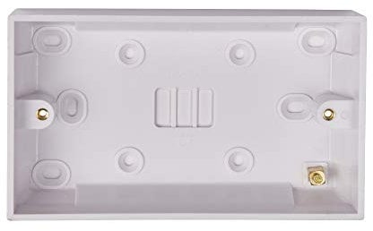 Schneider Electric Exclusive Square Edge White Moulded - Double Surface Pattress Box, 25mm Deep, GPAT2G25, White, Pack of 5