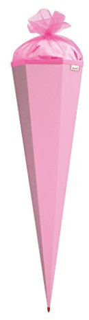 Roth Schultütenrohling rosa 85 cm eckig Verschluss: Tüll mit Roth Spitze