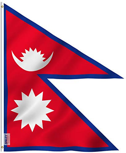 Anley Fly Breeze 2x3 Fuß Nepal Flagge - Lebendige Farbe und UV-beständig - Leinwand Kopf- und Doppelnaht - Nepalesische Flaggen Polyester mit Messingösen 2 X 3 Ft