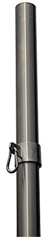 Sonnensegelmast aus Edelstahl 3m Länge in verschiedenen Varianten (Querschnitt: 60x2mm, Ösen: Stufenlos verstellbar, Hülse: 50cm 90°)