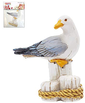 CREATIV DISCOUNT Miniatur Möwe auf Pfahl, ca. 6cm