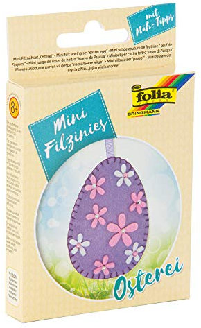 folia 52919 - Mini Filzinies, Osterei, zum Erstellen eines selbstgenähten Anhängers, inklusive Anleitung