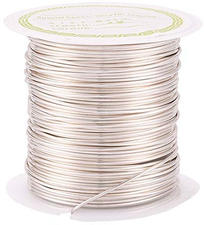Beadthoven 20Gauge/0.8mm Tarnish Resistant Copper Wire 26 Ft/8 M Bendable Metal Wires Silver for Jewelry Wrapping Beading Sculpture Crafts