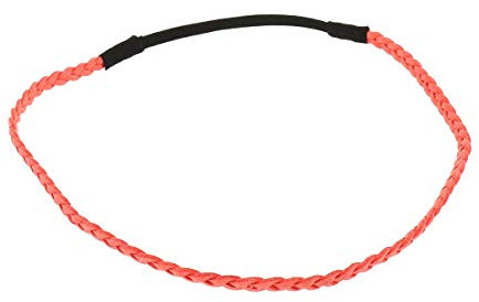 Korallenrotes Damen Haarband - Suede Einfaches und Einfarbiger Geflochtenes Hairband, Samtaspekt - Einheitsgrößer Dünnes Stirnband - Hochzeit Vintage Headband - Original Look Boho, Hippie