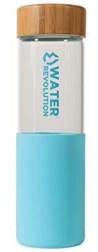 WATER REVOLUTION Botella Turquesa Vidrio Silicona 660ml