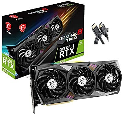 Newest 2021 MSI Gaming GeForce RTX 3060 12GB 15 Gbps GDRR6 192-Bit HDMI/DP PCIe 4 Tri-Frozr Torx Fan Ampere RGB OC Graphics Card (RTX 3060 Gaming X Trio 12G) +AllyFlex HDMI