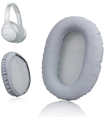 Krone Kalpasmos - Cuscinetti auricolari di ricambio compatibili con Sony WH-CH700N, WH-CH710N, WH-XB900N, cuscinetti auricolari in schiuma viscoelastica in pelle proteina, colore bianco