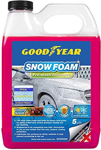 Goodyear Snow Foam Shampoo Car Cherry Scent 5L pH Neutral Wash Wax Soap Kit