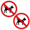 2pcs No Dogs Allowed Sign/Ø 10cm Acrylic 2mm Thickness with Self-Adhesive Tape, for outside/Indoor Door/Glass/Wall.