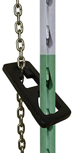 T Post Puller Plate - Cast Iron Heavy-Duty Steel - Farm & Garden Equipment for Quick Removal of T Posts,Use Different Gauges of Chain