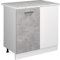 Vicco Eckunterschrank R-Line, Küchen Eckschrank, Beton/Weiß, 86 cm, AP Marmor