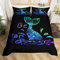 Meerjungfrau BettwäSche 135 x 200 Kinder Meerjungfrau Fischschuppen Bettwäsche-Set für Mädchen Teenager Glitzerndes Galaxy Bettbezug Thema Ozean Zimmerdekor Blaugrün Lila Ombré Schlafzimmer Dekor