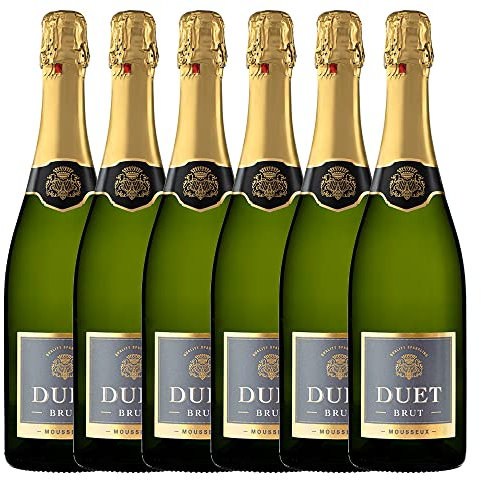 DUET Vino Espumoso Blanco Brut - 6 botellas x 750ml - Total:4500ml