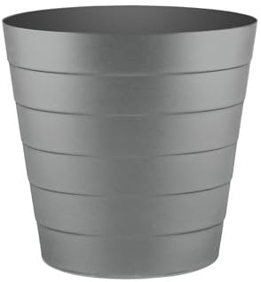 Zuvo Plastic Paper Bin 8L - Shatter-Proof Waste Basket for Office Desk & Bedroom Bin - Ideal Paper Bin with Wave Design - Grey
