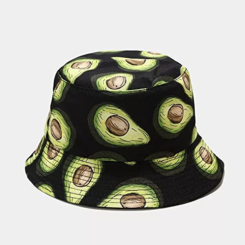 Mode Hüte Avocado Bedruckte Eimermütze Baumwolle Fischerhut Solarhut Outdoor Reisehut für Männer und Frauen Gifts for Christmas