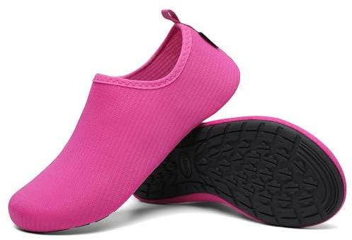 SAGUARO Escarpines Hombre Zapatillas de Agua Mujer Zapatillas Playa Secado Rápido Zapatos Agua Antideslizantes Calzado para Natacion Surf Acuaticas Piscina Rojo Rosa Gr. 36/37 EU