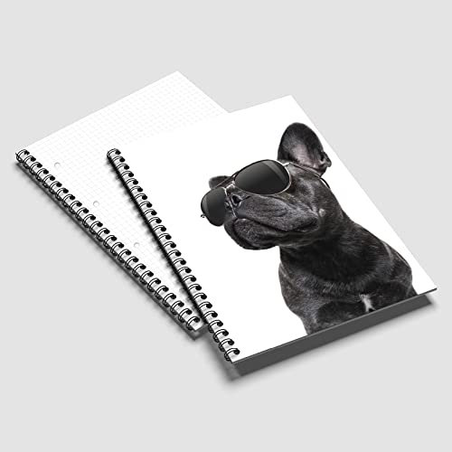 Primus Print Spiral-Notizblock Schreibblock Design-Block Collegeblock - A4 - kariert - 80 Blatt / 160 Seiten - Schule - Büro - Kinder (1, französische Bulldogge)