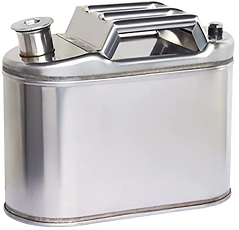 CORGLI 5L/10L/15L/20L Combustible Gasolina Gasolina Diesel Latas de Gas Tanque Contenedor de Respaldo, Bidón de Acero Inoxidable 201 para Motocicletas Automóviles Cortacésped Canotaje Camping,5L