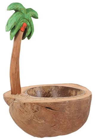 CIYODO Candle Bowl Candle Holder for Taper Candles Natural Tree Branch Bowls Summer Party Decoration Natural Home Decor Statue Decor Coconut Plates Palm Tree Statue Coconut Shell Romantic