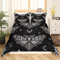 Gothic Bettwäsche Set 155x220 Schädel Moth Bettbezug Teens Skelett Knochen Boho Tröster Abdeckung Erwachsene Bohemian Mandala Bett Set für Halloween Schlafzimmer Dekor (1 Bettbezug+1 Kissenbezug)