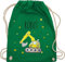 Turnbeutel Rucksack - Bagger Baumaschine Baufahrzeug Bagger-Fan Baustellenfahrzeug - Unisize - Grün - kindergarten-rucksack sportbeutel kita baggerfahrer baustellenfahrzeuge beutel