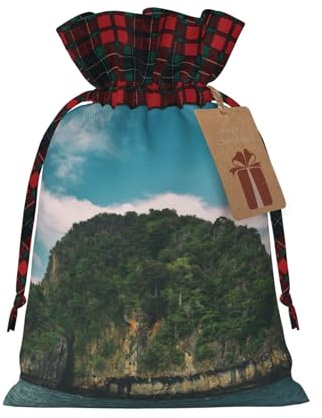 Weihnachts-Geschenktüten Mit Kordelzug Turtle Island Thailand Gedruckt Xmas Geschenk Taschen Wiederverwendbare Weihnachten Thema Lagerung Taschen Für Party Gefälligkeiten Geschenk Verpackung
