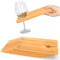 Bamboo Appetizer Plates with Wine Glass Holder - 5 Individual Charcuterie Boards - Mini Trays for Appetizer - Bamboo Cheese Board Set - Portable Wooden Appetizer Plates - Wine Glass Holder for Picnic