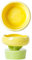 HEEPDD Raised Cat Bowl, Cute Flower Shape Ceramic Elevated Cat Food Bowl High Stability Pet Food Water Feeding Bowl for Cats Small Dogs Neck Spine Protection(Yellow)