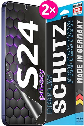 2x se® 3D SCHUTZFOLIE Privacy für Samsung Galaxy S24,Blickschutz, 100% Fingerabdruck & FaceID kompatibel, einfache blasenfreie Installation, Ultra-Klar, Stoß-Kratzfest, aus Deutschland