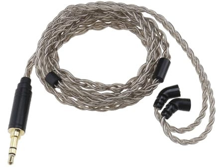 YINETTECH 4 Core 2Pin Earphone Replacement Cable Silver Plated Detachable Earphone Cable 3.5mm Plug Connector Cable Compatible with BLON BL-03 Earphones