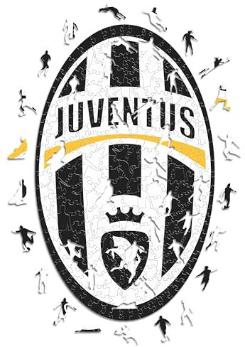 Iconic Puzzles, Juventus Retro Logo, offizielles Produkt, Holzpuzzle für Erwachsene und Kinder, 100% nachhaltiges Holz, Größe L, 500 Stück