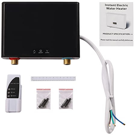 NaMaSyo Elektrischer Durchlauferhitzer 5500W 220V Warmwasserbereiter Instant Klein Durchlauferhitzer mit LED Temperaturanzeige Tankless Water Heater Für Bad Küche Badezimmer Square (D)