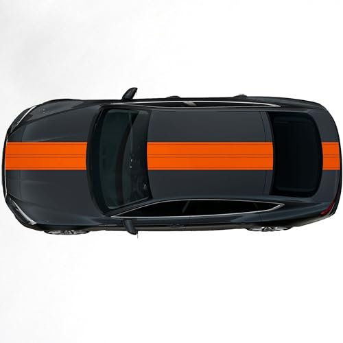 hauptsachebeklebt - Autoaufkleber Rallye Streifen - 47 x 400 cm - orange matt - selbstklebend - Viperstreifen für Auto, Motorhaube, Karosserie - Tuning Aufkleber Racing Deko