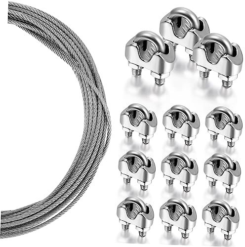 JECOMPRIS 1 Satz M3U Typ Chuck Kabelclip Metalldrähte Mit Clips Drahtseilwerkzeuge Spanndrahtseile Kabelklemmen Spanndraht Mit Clips Drahtseilklemmen Rigging Seile Spanndraht Kit