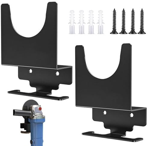 Angle Grinder Holder, Angle Grinder Wall Bracket, Polisher Holder Rack Wall Mount Bracket, Multifunction Grinder Hanger, Tool Stand 2 for Angle Grinders, Cutters, Polishers