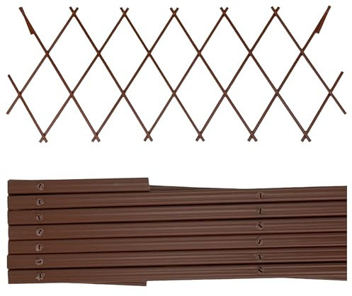 Home Hack Garden Trellis Plastic Expanding Trellis Plant Support Fence Panel Wall Decor Hanging Frame Garden Patio Indoor Outdoor for Climbing Plants Decoration (Pack of 2, Terracotta 90x180cm)