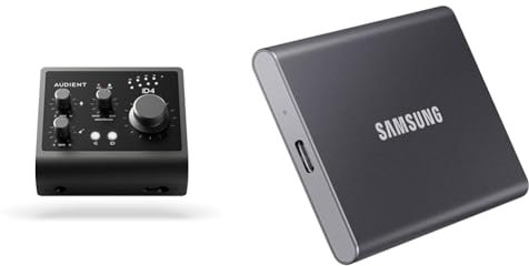 Audient Audio Interface iD4 MKII, Class A Console Microphone Preamp & Samsung T7 Portable SSD - 1 TB - USB 3.2 Gen.2 External SSD Titanium Grey (MU-PC1T0T/WW)