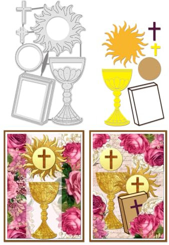 BENECREAT Reunion Chalice Frame Die Cuts, Chalice Host Frame Hintergrund Hochzeit Schneiden stirbt dekorative Prägung Schablonen für DIY Scrapbooking Fotoalbum dekorative Prägung Papier Karte